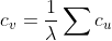 c_v=\frac{1}{\lambda}\sum c_u