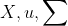 X,u,\sum