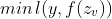 min\, l(y,f(z_v))